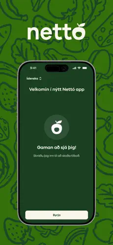 Nettó app welcome screen